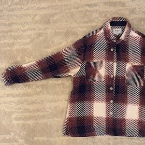 Wax London Men’s Large Whiting Overshirt in Blue/Amber/White